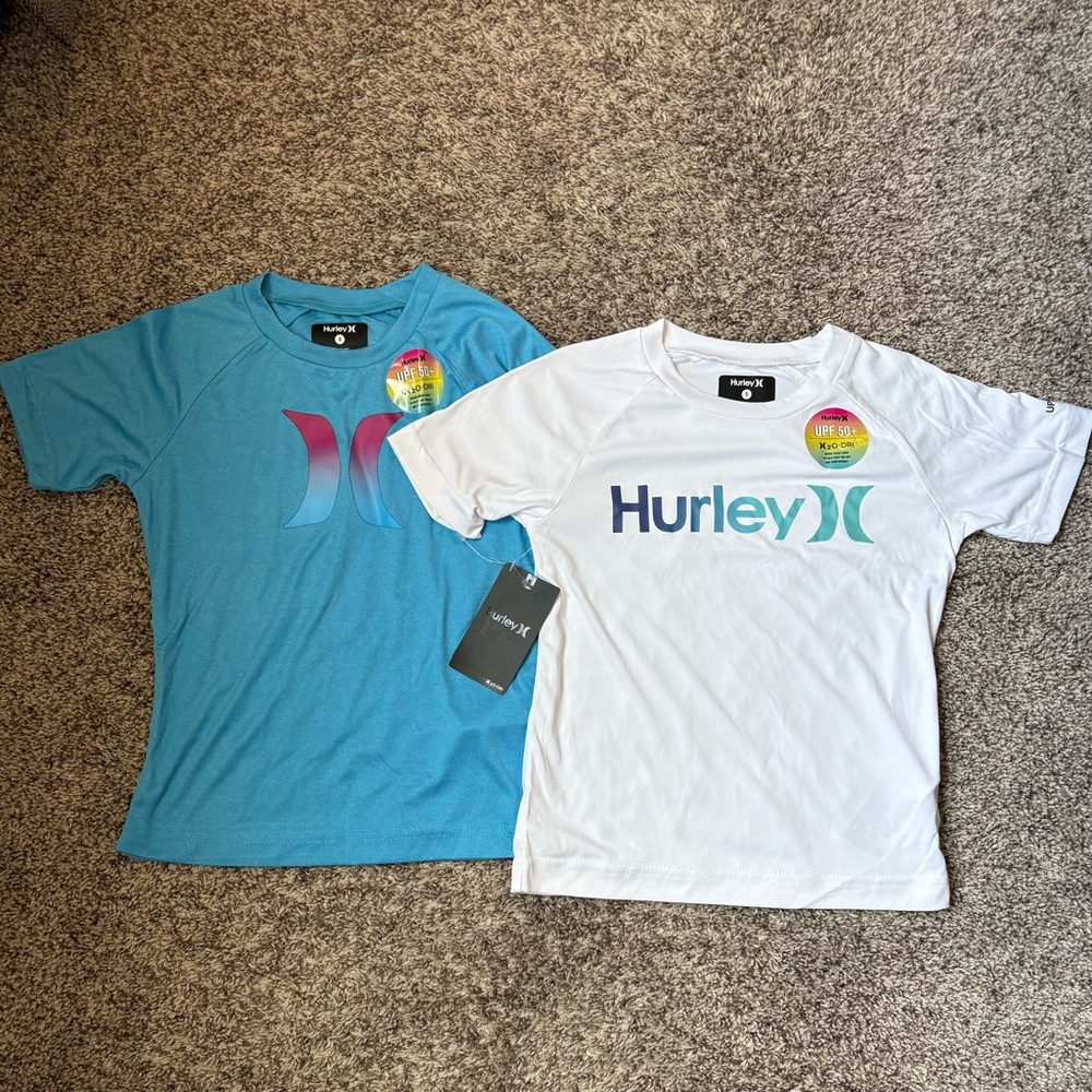 NWT Set of two Hurley UPF 50+ dry fit shirts size 5 boys